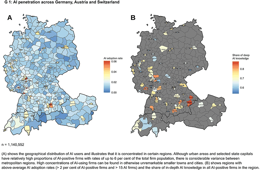 Enlarged view: G 1: AI penetration across Germany, Austria and Switzerland